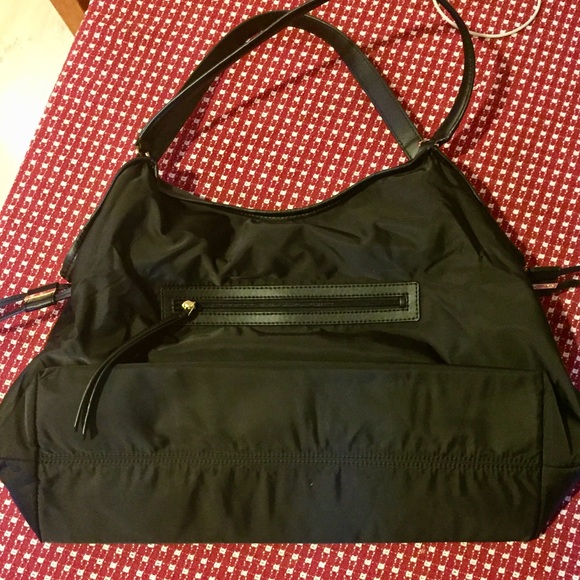 EUC Black Nylon Tory Burch Slouchy Tote - Picture 2 of 12